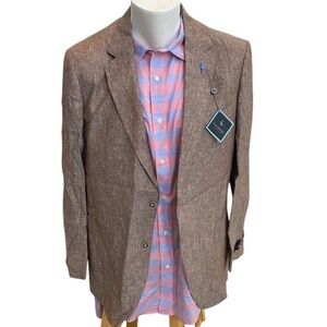 New Tailorbyrd 100% linen 2 button slim fit sports coat men’s size 42R